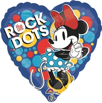 18 inch Minnie Rock the Dots foil balloon
