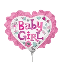 14 inch Baby Girl Heart Floral Ruffle