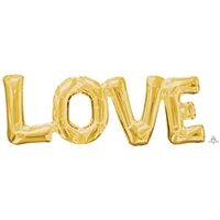 25 inch x 9 inch - LOVE - Phrase GOLD