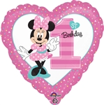 18 inch Disney Minnie 1st Birthday Girl Balloon