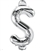 34 inch DOLLAR SIGN Foil Balloon SILVER