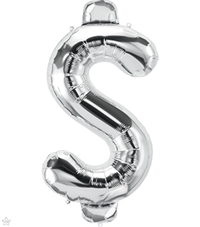 34 inch DOLLAR SIGN Foil Balloon SILVER