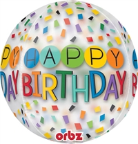 Happy Birthday Rainbow Confetti ORBZ