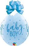 18 inch Qualatex Round Baby Boy Dots-A-Round DIAMOND CLEAR Stuffing Balloon