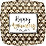 Anniversary Gold Scallop Foil Balloon