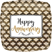 Anniversary Gold Scallop Foil Balloon