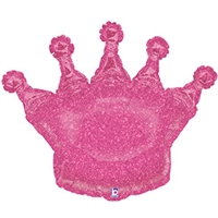 Holographic PINK Crown Balloon