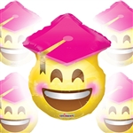 Pink Smiley Grad Balloon