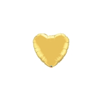 4 inch Heart Qualatex Foil GOLD, Price Per Pack of 25