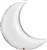 35 inch Crescent Moon Qualatex Foil SILVER, Price Per Package of 5