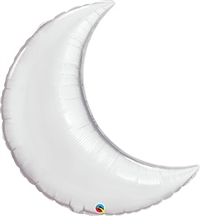 35 inch Crescent Moon Qualatex Foil SILVER, Price Per Package of 5