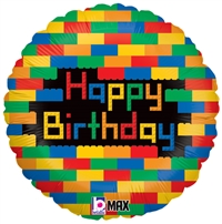 18 inch Birthday Blocks Double Vision foil balloon