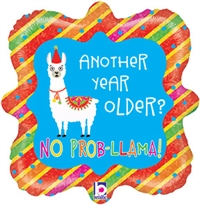 Llama Birthday Holographic Balloon