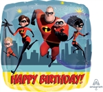 18 inch Incredibles 2 Happy Birthday Foil Balloon