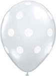 11 inch CLEAR Balloons with Big Polka Dots