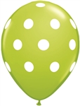 11 inch Qualatex Big Polka Dots LIME GREEN