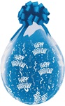 18 inch Qualatex Round HAPPY BIRTHDAY-A-Round DIAMOND CLEAR Stuffing Balloon