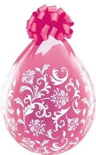 18 inch Damask Print-A-Round Clear Stuffing Balloon