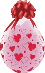18 inch Qualatex Round HEARTS and HEARTS-A-Round DIAMOND CLEAR Stuffing Balloon