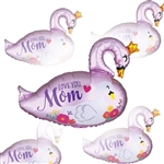 Love You Mom Swan Balloon