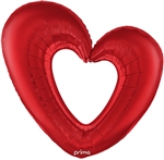 40in Red OPEN HEART - Foil Balloon - Price Per EACH