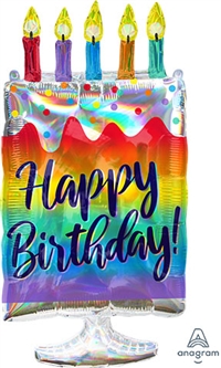 Iridescent Birthday Cake Balloon