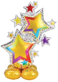 Colorful Star Cluster Foil Balloon