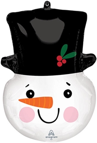 Smiley Snowman Head Balloon