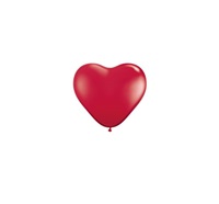 6 inch Qualatex Heart RUBY RED, Price Per Bag of 100