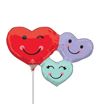 Cute Heart Trio Foil Balloon