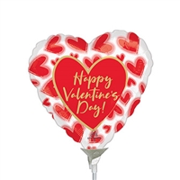 Valentine's Blush Lined Hearts Balloon