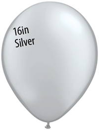 16 inch Qualatex SILVER Latex Balloon
