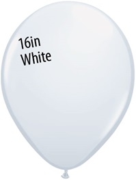 16 inch Qualatex WHITE Latex Balloon