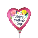 Mother's Day Watercolor Floral Pink Balloon