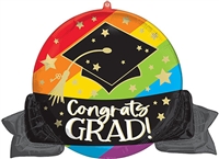 Congrats Grad Bold Rainbow Foil Balloon