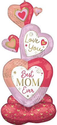 55in Cutout MOM Stacked Hearts
