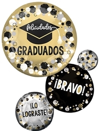 Felicidades GRADUADOS Circles & Dots Grad Balloon