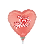 9 inch Te Amo Corazones Foil Balloon