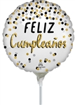 9in Silver Gold Feliz Cumpleanos