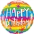 18 inch Birthday Rainbow Stripes foil balloon