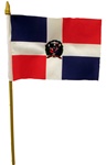 4 x 6 inch DOMINICAN REPLBLIC Cloth Flag w/stick