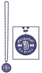 33in BLUE Oktoberfest Beads with Medallion, Price Per EACH
