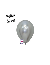 5 inch Betallatex REFLEX Silver Latex Balloon