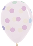 11 inch Betallatex Pastel Polka Dots on Crystal Clear