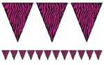 Zebra Print Pennant Banner 10 inch x 12 feet