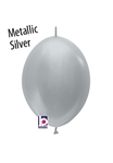 6 inch Link-O-Loon METALLIC SILVER, Price Per Bag of 50