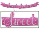 5 1/2in x 3 1/2ft Sweet Sixteen Streamer Pink, Price Per EACH