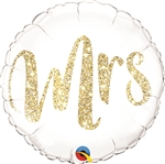 18 inch Mrs. Glitter GOLD Foil Balloon