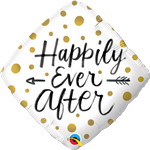 18 inch Happily Ever After Gold Dots Foil Balloon