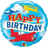 18 inch Birthday Airplanes Foil Balloon